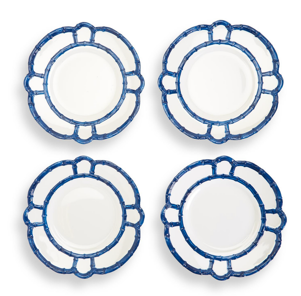 BLUE BAMBOO DESSERT PLATE SET