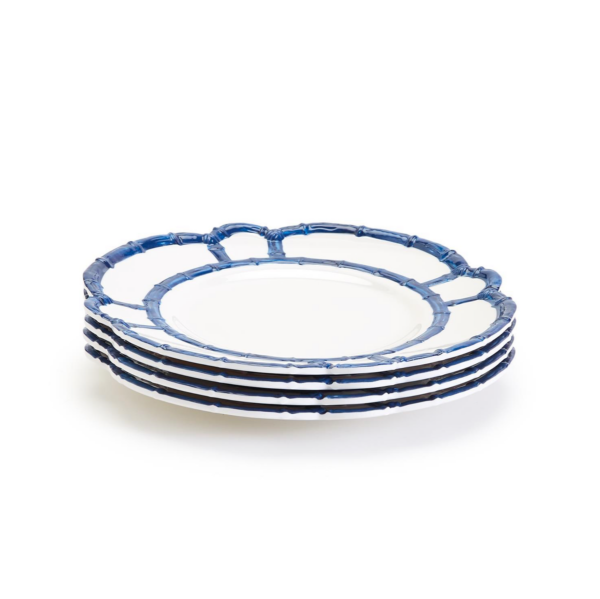 BLUE BAMBOO DINNER PLATES SET