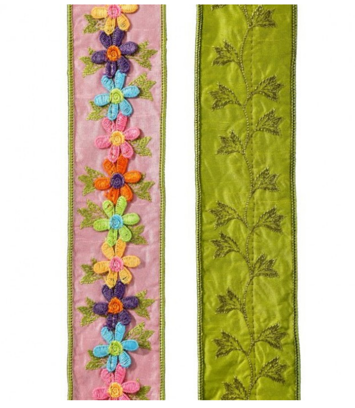 2.5” X 5 YDS PINK/GREEN FLOWER POWER