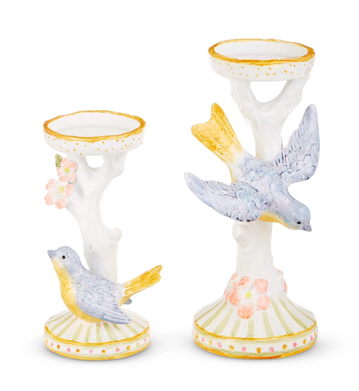 BIRD ON CANDLE HOLDERS