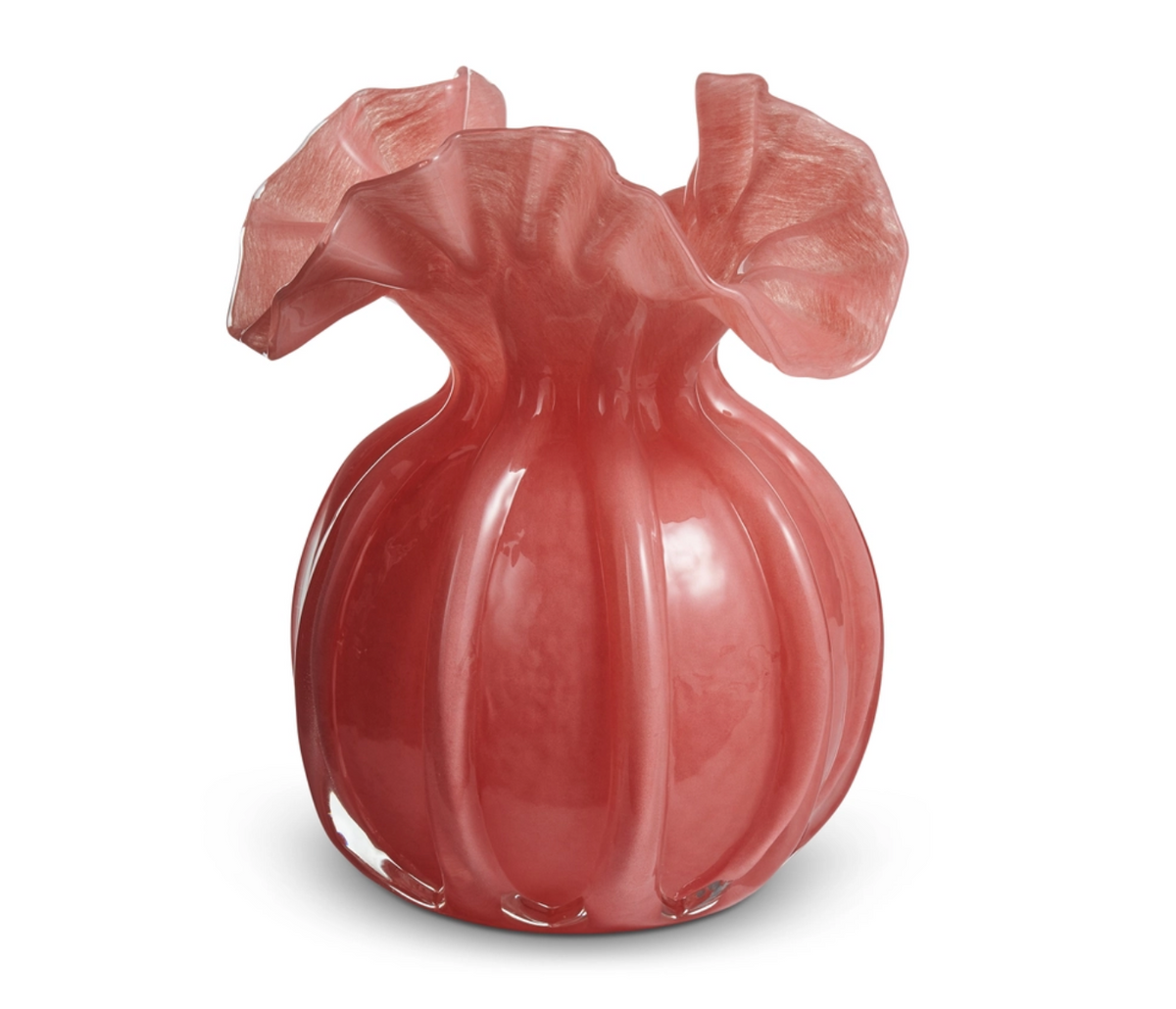 9” PINK RUFFLE VASE