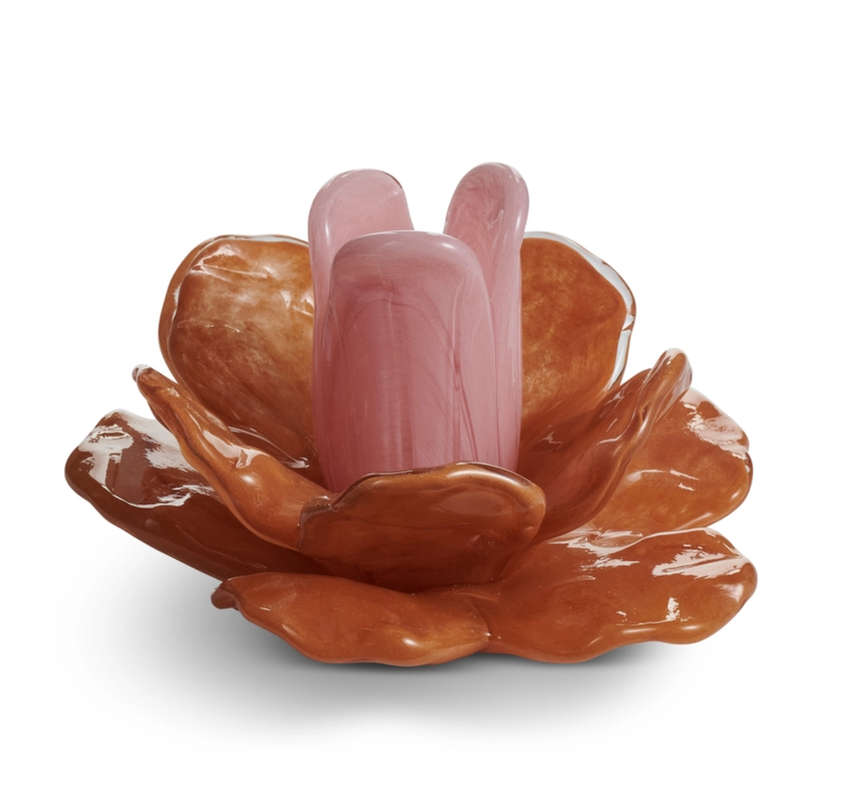 5” ORANGE PETAL CANDLE HOLDER