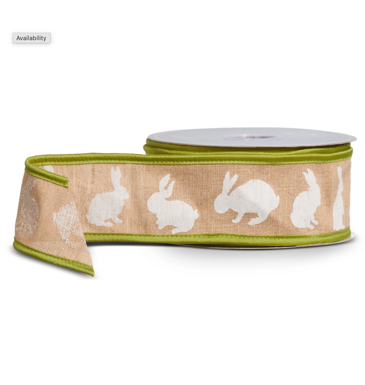 2.5”X10YDSBUNNY PRINTED BURLAP RIBBON