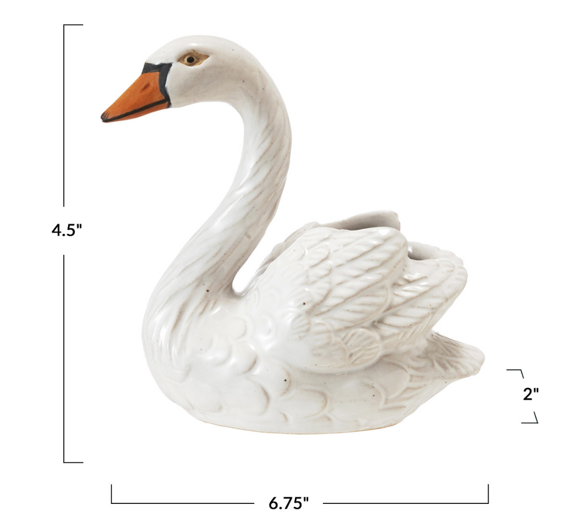 STONEWARE SWAN TOOTHPICK HOLDER