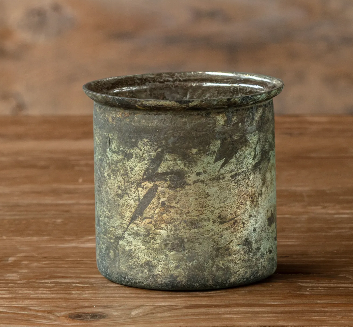 ANTIQUE FRENCH BLUE CANDLE POT