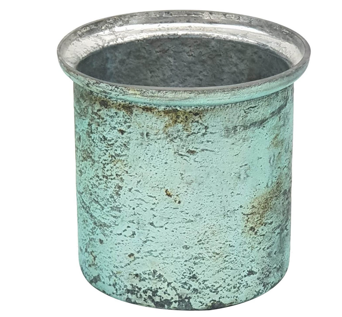 ANTIQUE FRENCH BLUE CANDLE POT