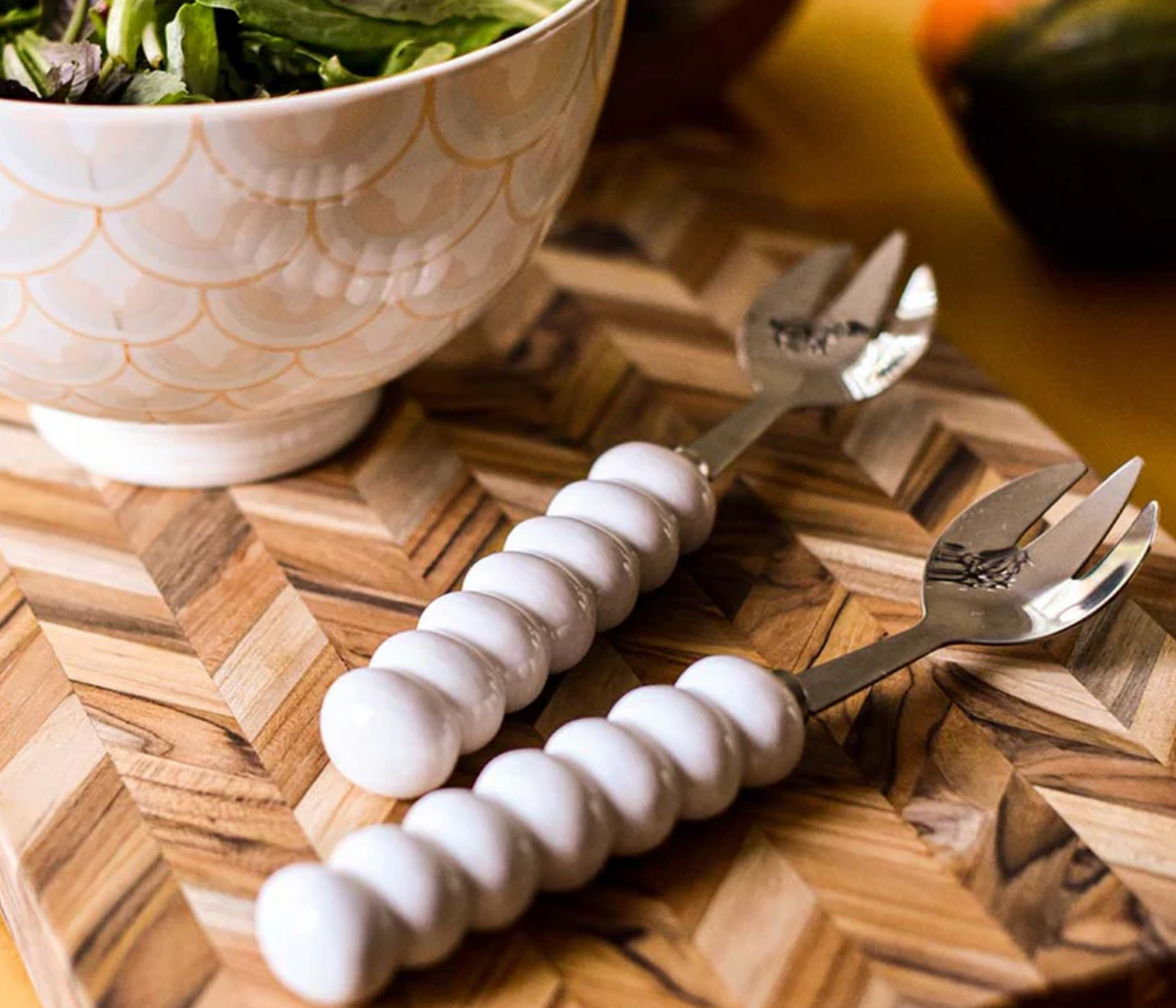 STONEWARE SERVING FORK