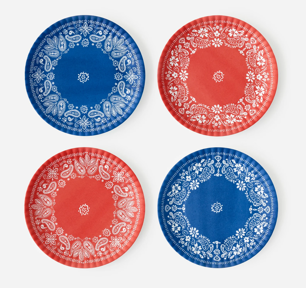 MELAMINE BANDANA PLATES S/4