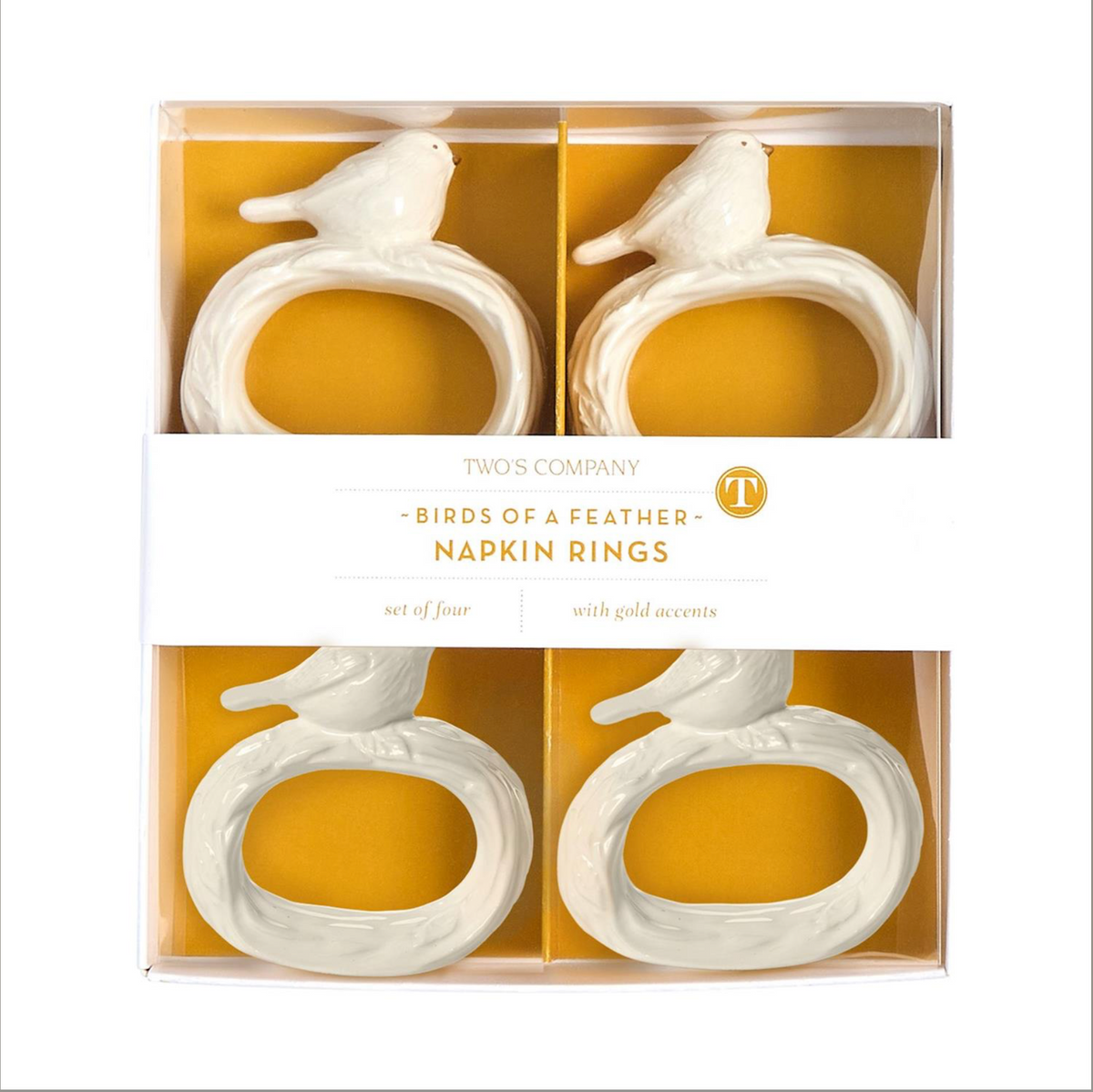 WHITE BIRD NAPKIN RINGS