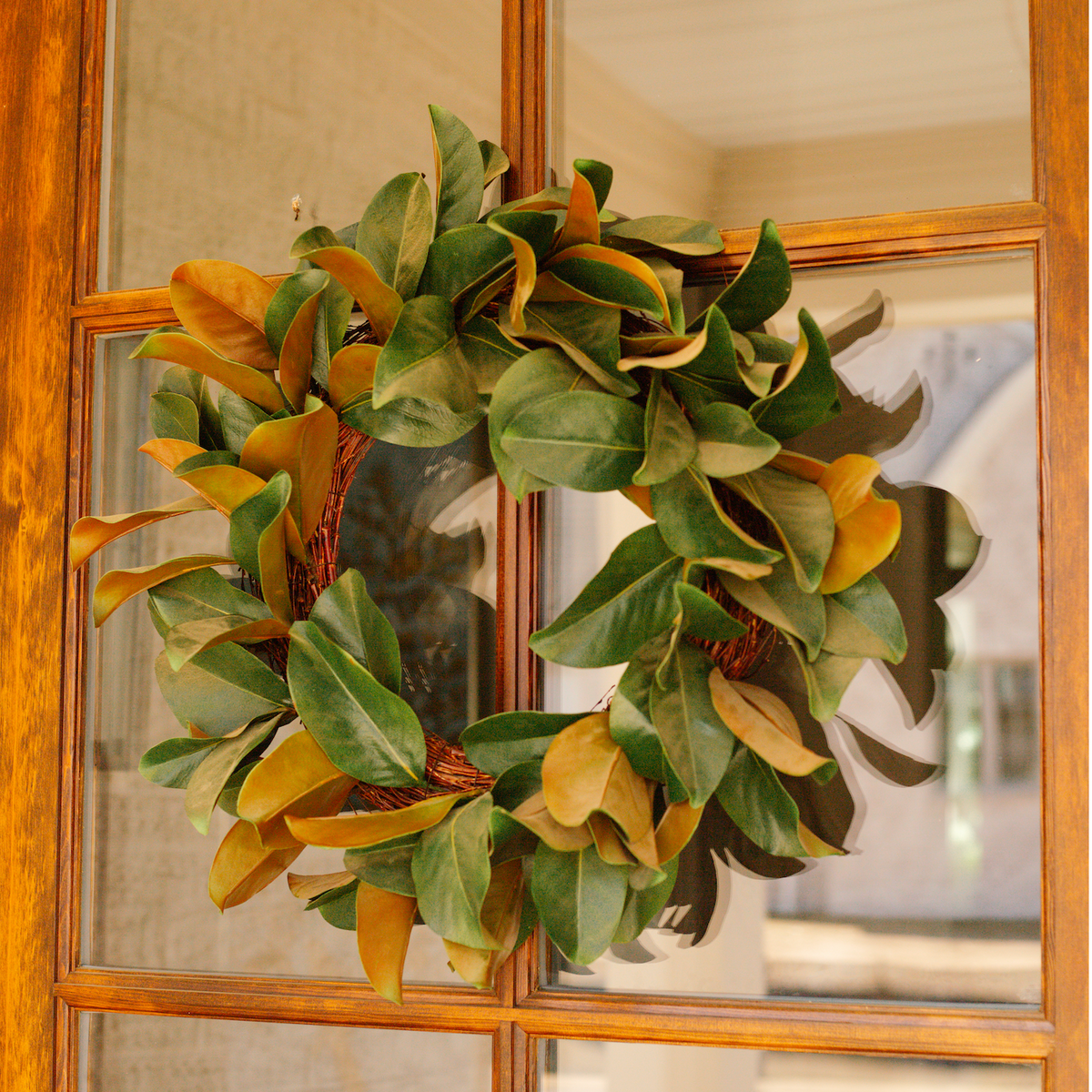 FAUX MAGNOLIA WREATH