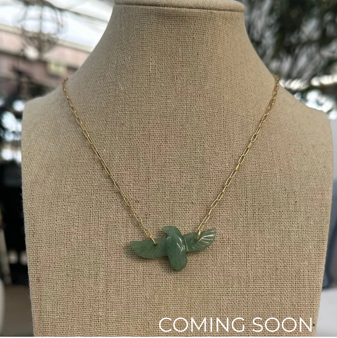 GREEN MICRO BIRDS NECKLACE