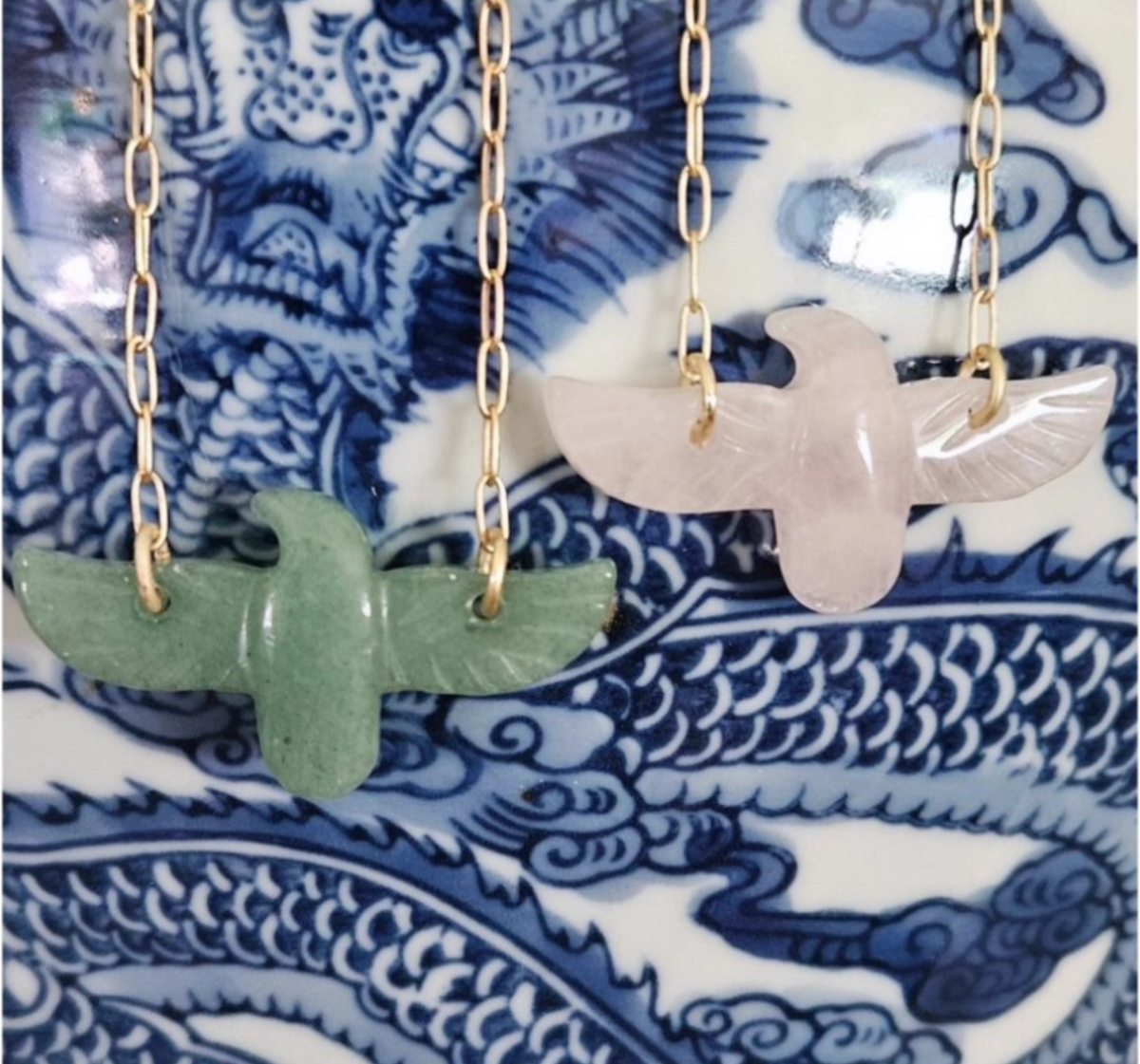PINK MICRO BIRDS NECKLACE