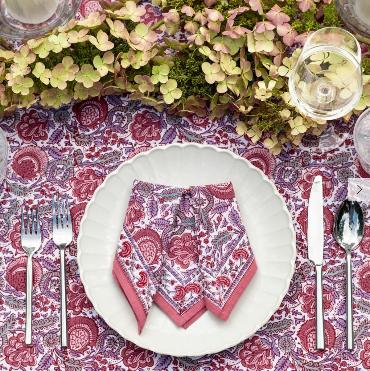 Bohemian Floral Dusty Rose Tablecloth