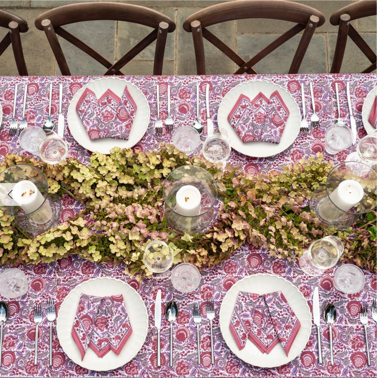 Bohemian Floral Dusty Rose Tablecloth