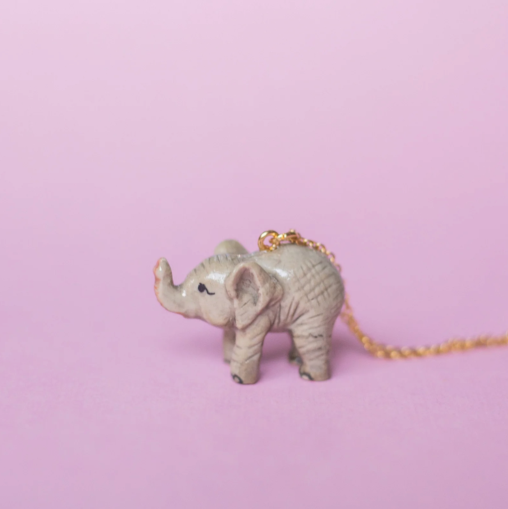 Hand Painted Elephant Necklace