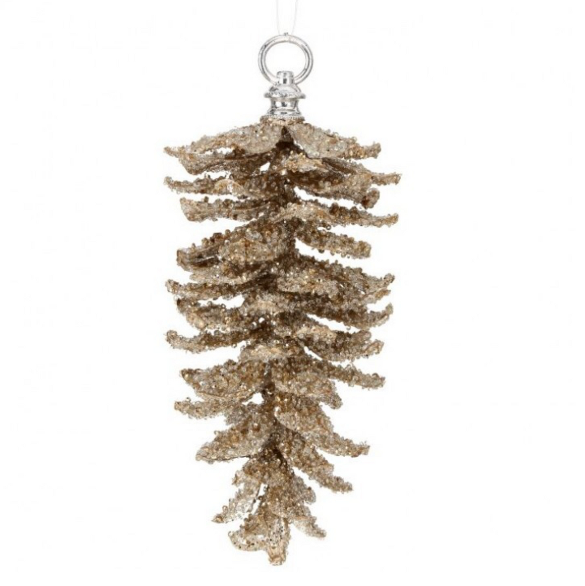 10" Glitter Iced Pinecone Ornament