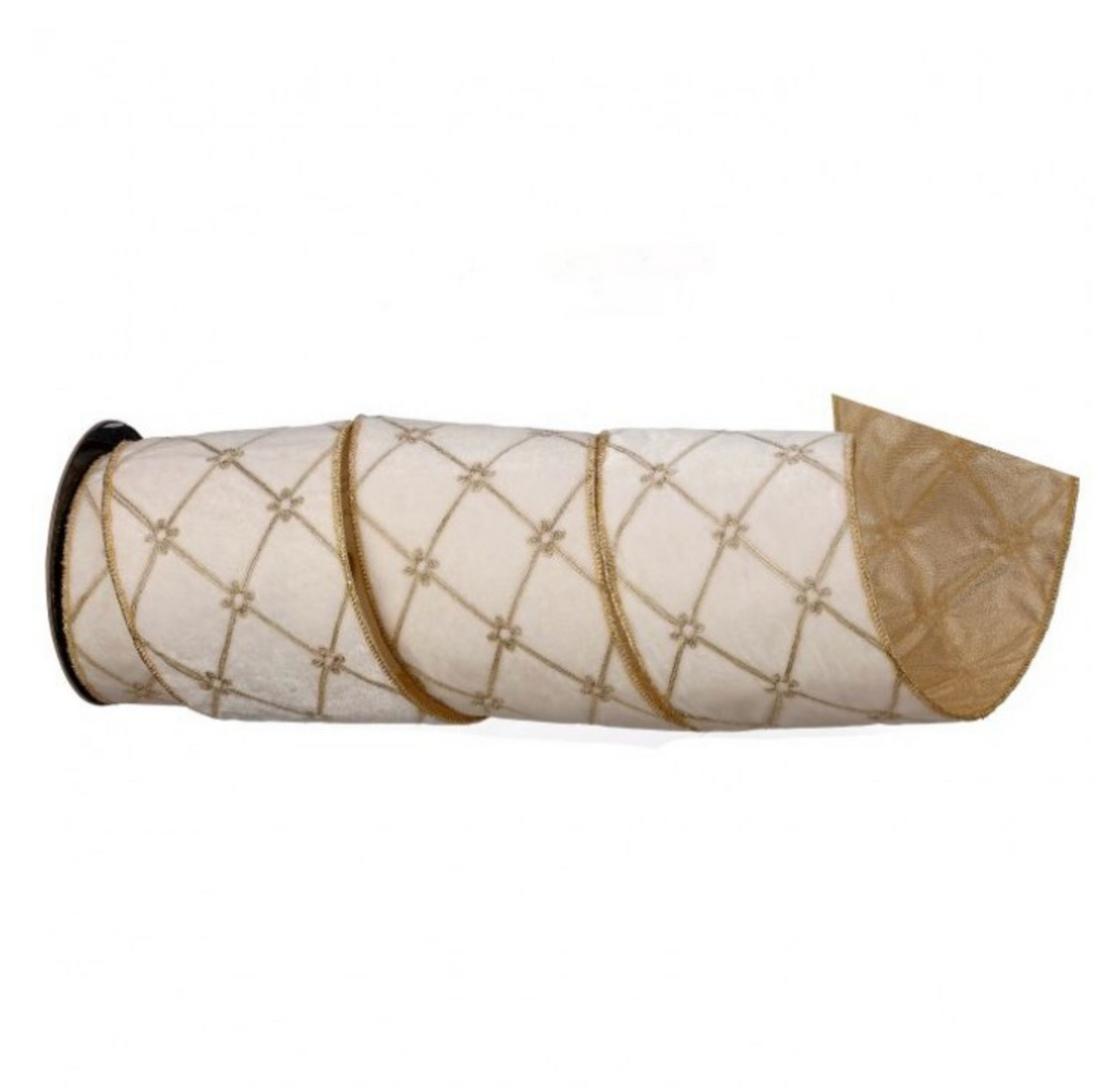 Ivory Velvet Jewel Ribbon