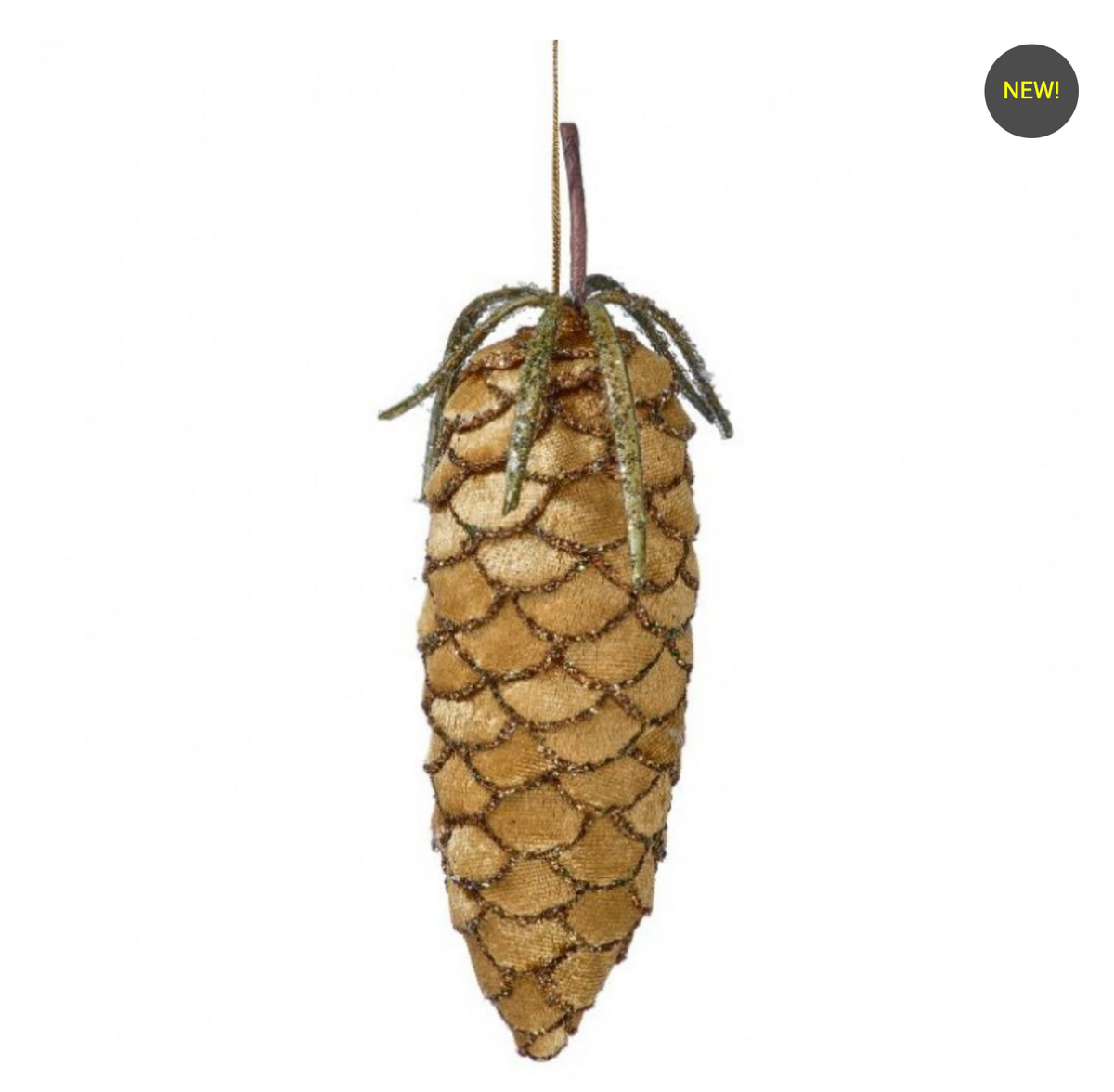 Copper Velvet Pinecone Ornament