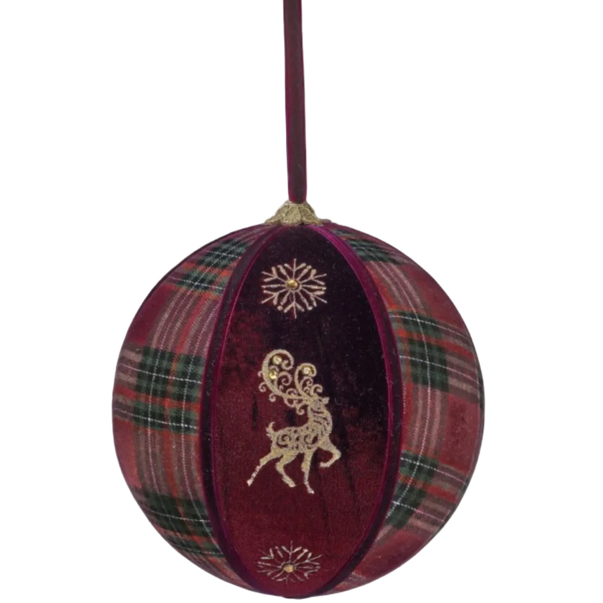 Plaid Deer Ornament