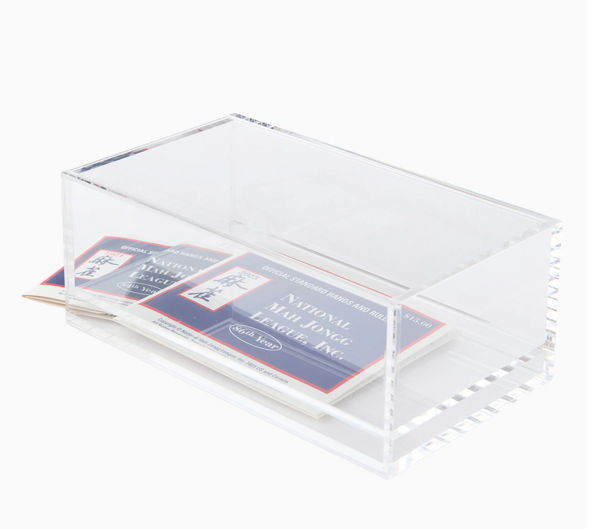 MAHJONG CLEAR ACRYLIC MAHJONG TILE STORAGE BOX