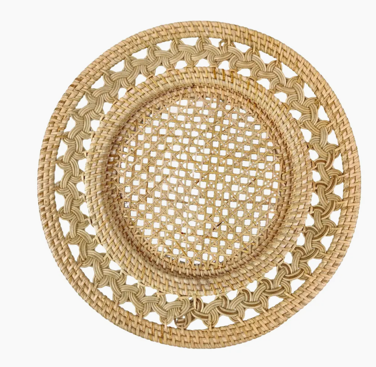 RATTAN CHARGER PLATES SET