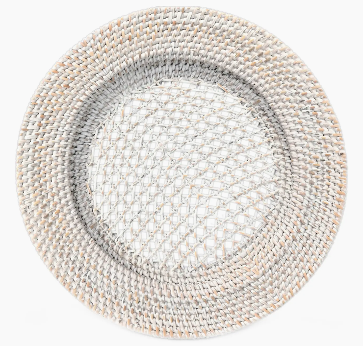 RATTAN CHARGER PLATES SET