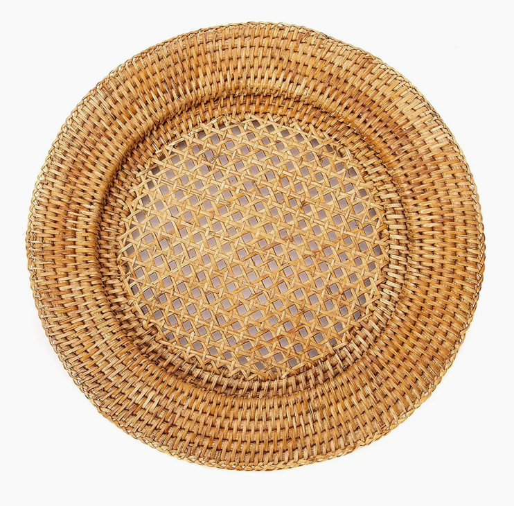 RATTAN CHARGER PLATES SET