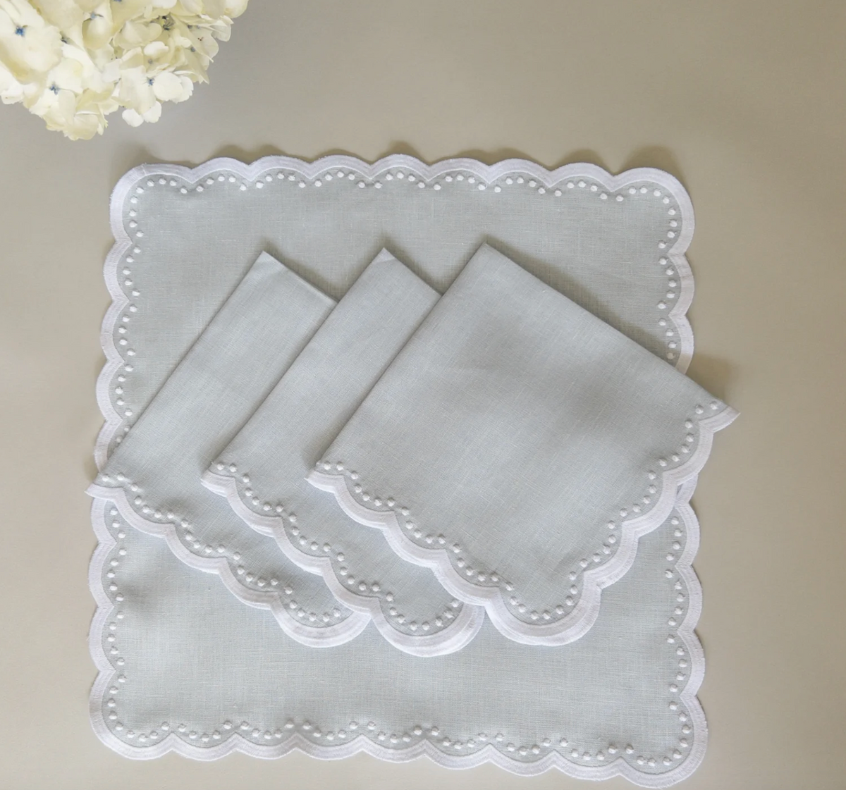 SKY BLUE SINGLE DOT NAPKIN SET