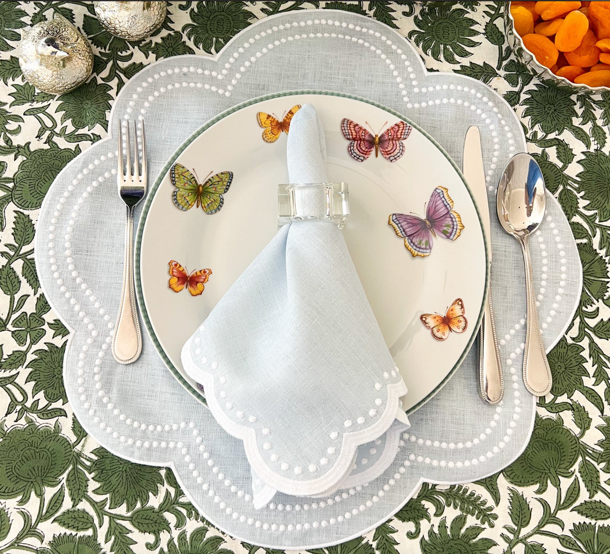 SKY BLUE SINGLE DOT NAPKIN SET