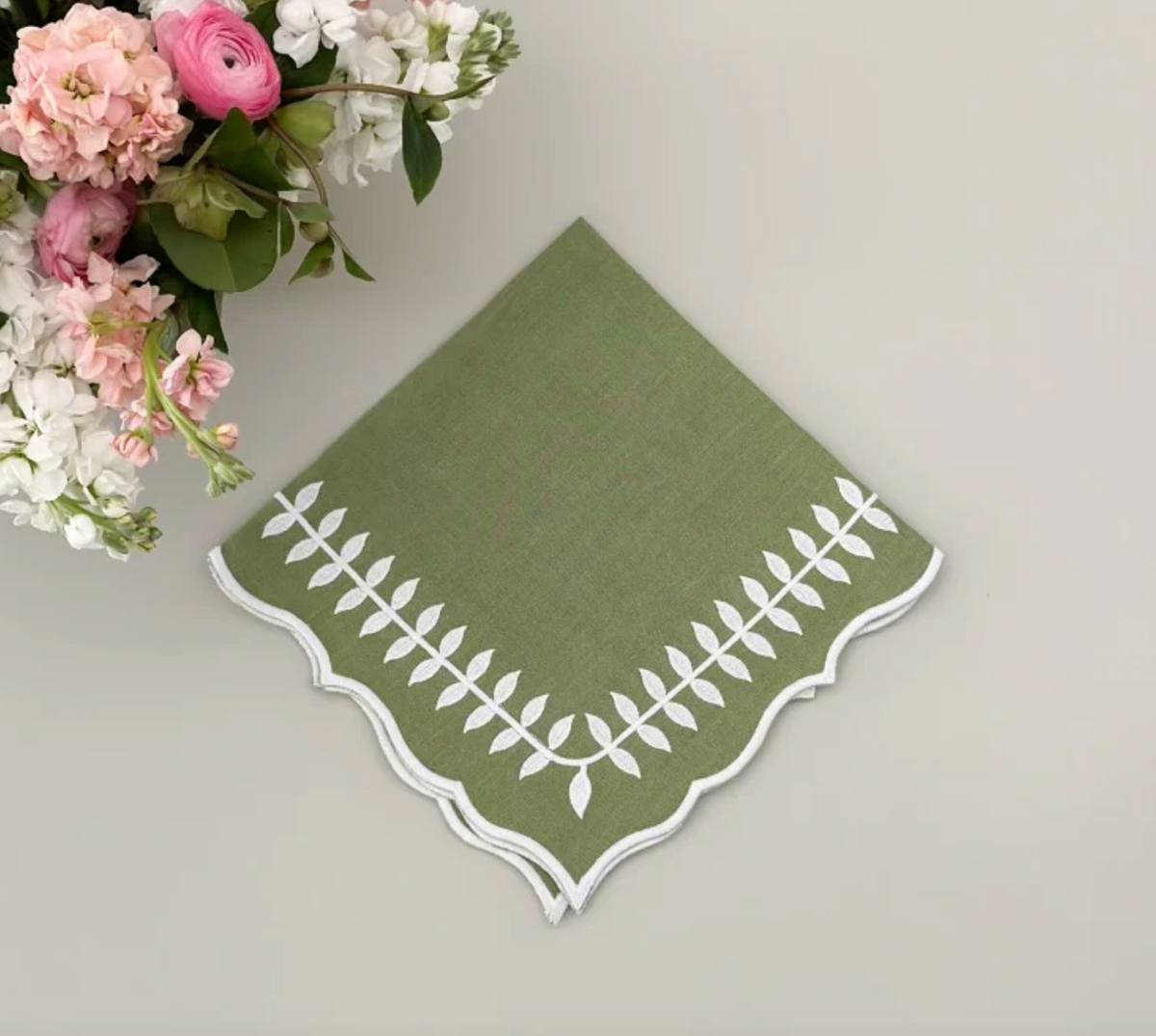 GREEN LEAVES NAPKIN SET