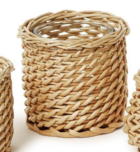 BASKETWEAVE CANDLEHOLDERS