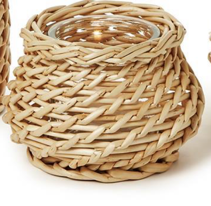 BASKETWEAVE CANDLEHOLDERS