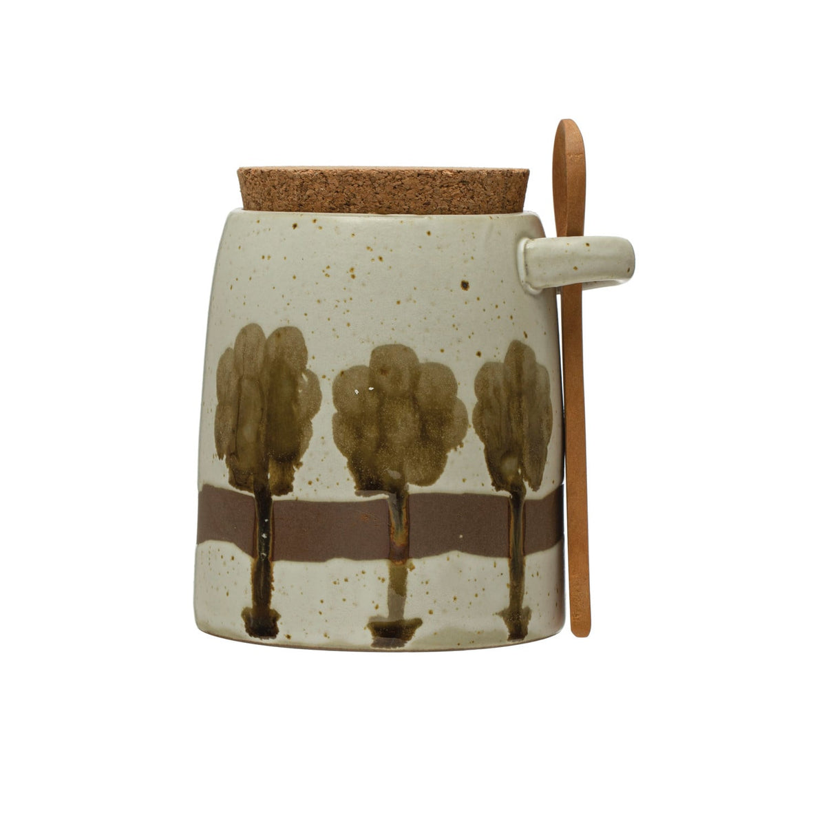 Stoneware Jar with Trees