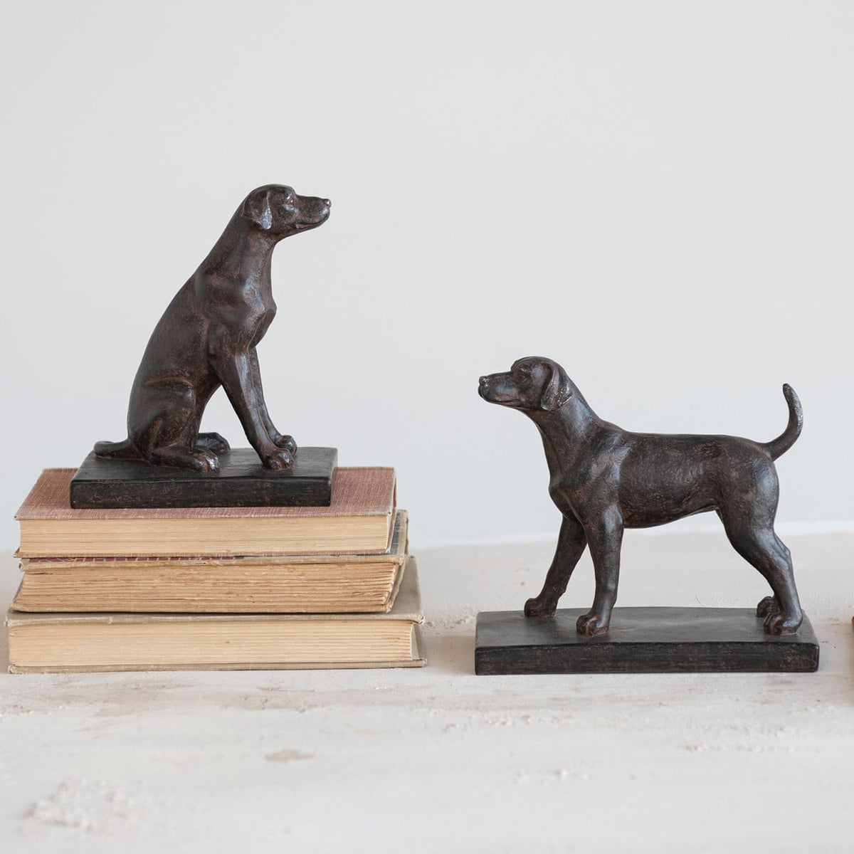 Resin Dog Bookends