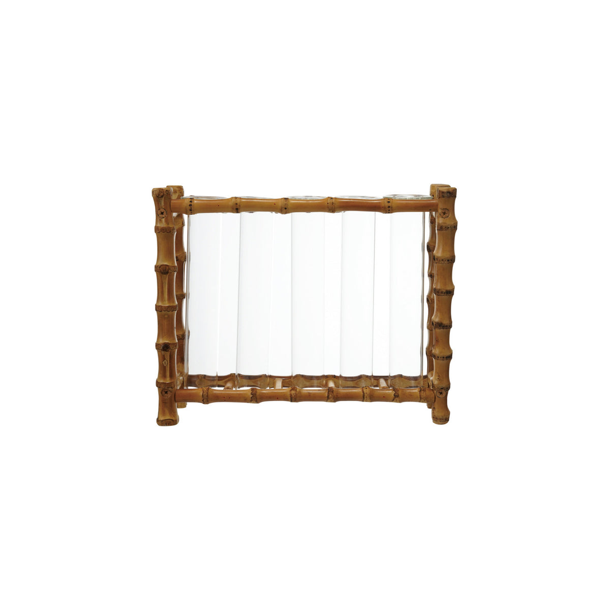 Bamboo Stand with Glass Tubes