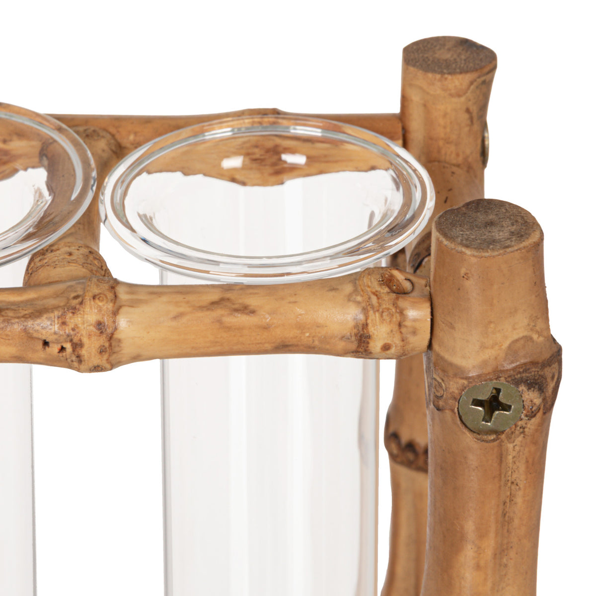 Bamboo Stand with Glass Tubes