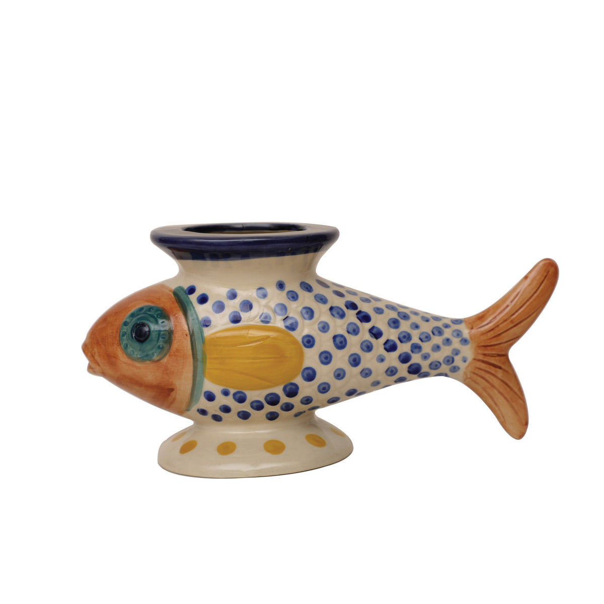 Hand-Painted Fish Vase