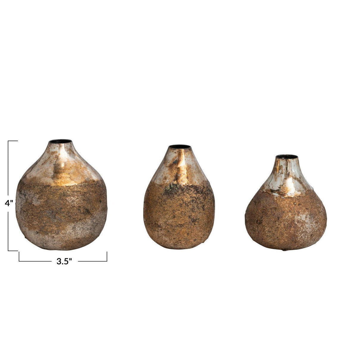 Round Metal Vase Set
