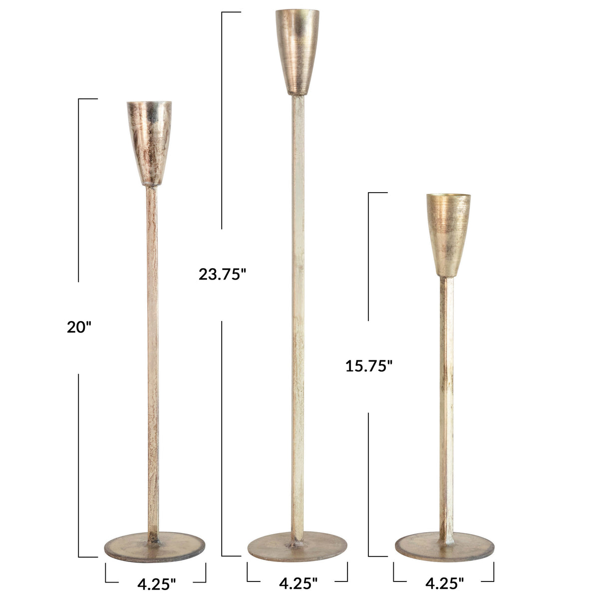 METAL TAPER CANDLEHOLDER SET