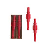 Red candle sticks with packaging on a white background