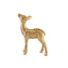 A small deer figurine in a textured gold finish, shown from the side against a plain white background.