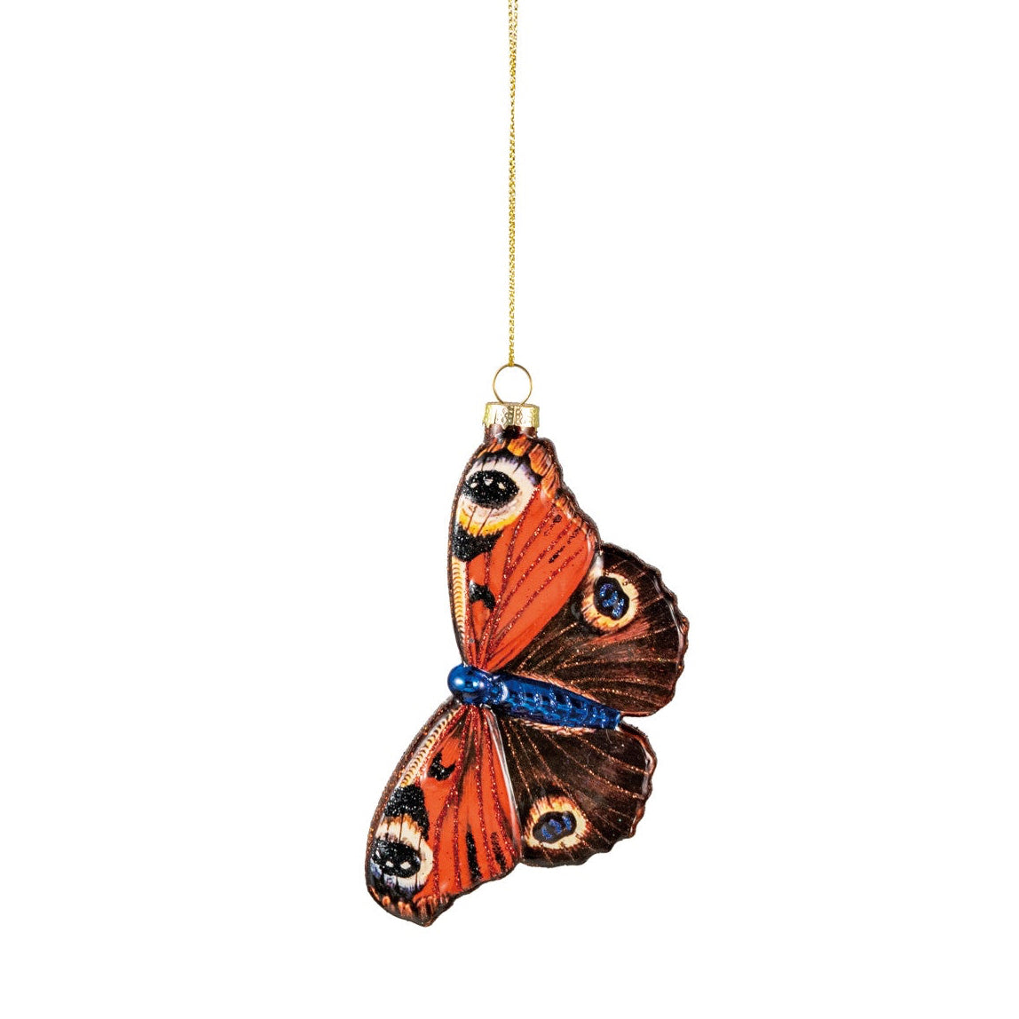 Butterfly-shaped ornament on a white background