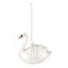 Decorative swan ornament on a white background