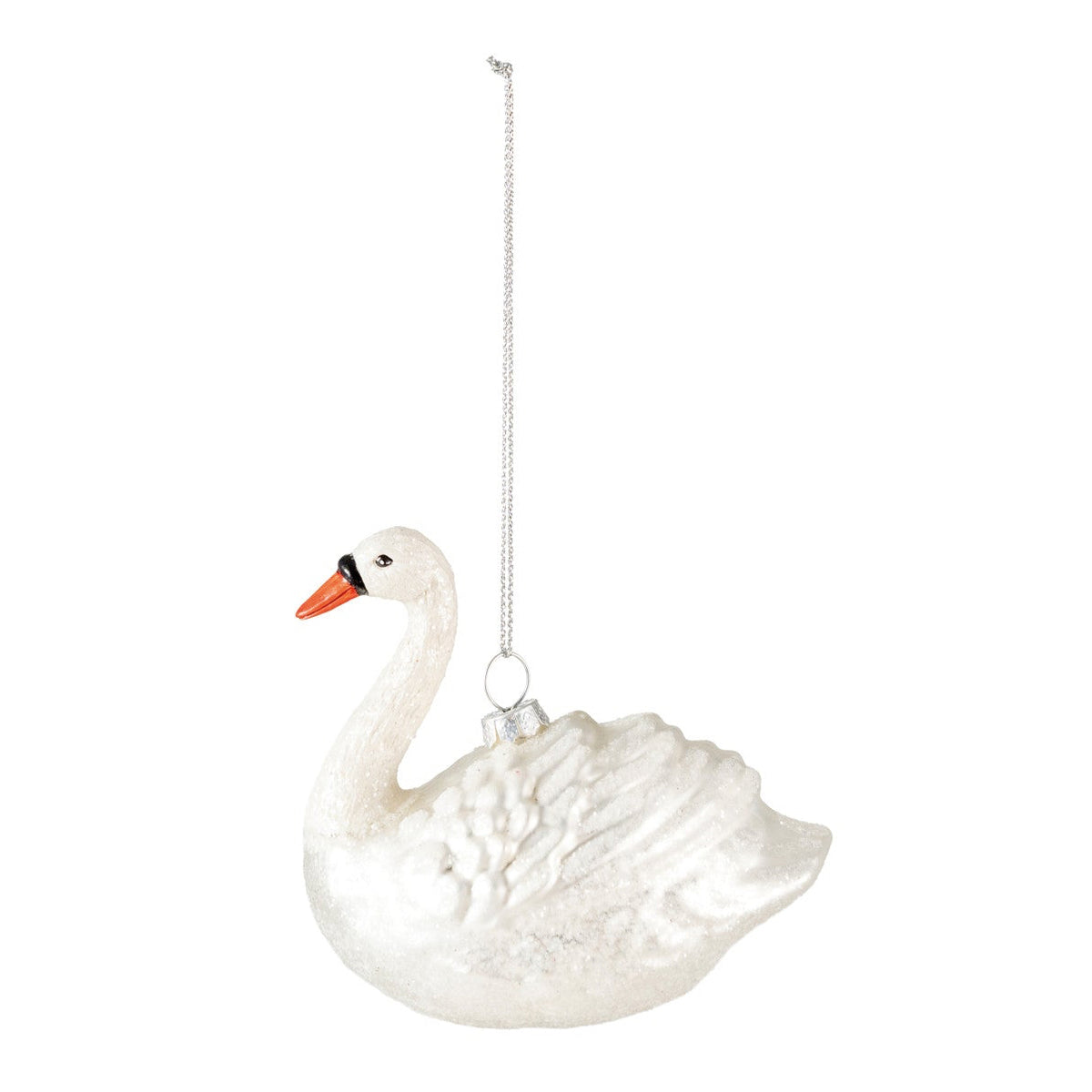 Decorative swan ornament on a white background