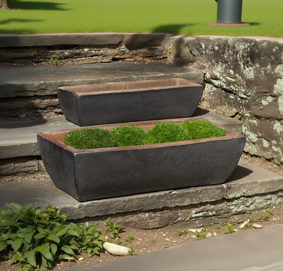 trough plant pots RUSTIC TROUGH PLANTER SET – Millstone Market & Nursery